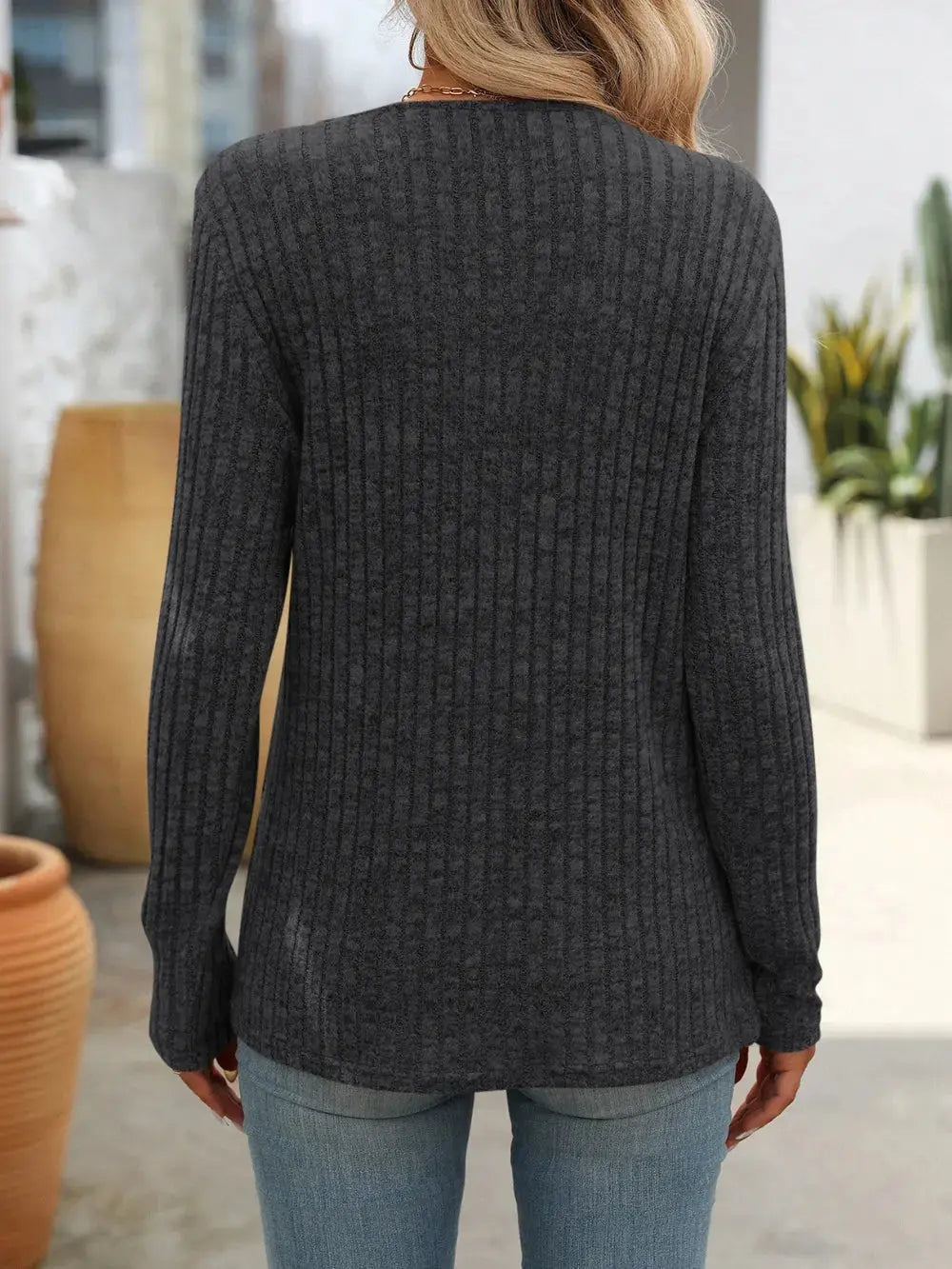 Mandy Square Neck Long Sleeve T Shirt