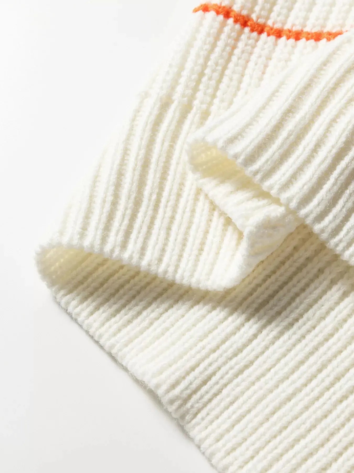 Colorful Striped Detail V-Neck Baggy Drop Shoulder Sweater