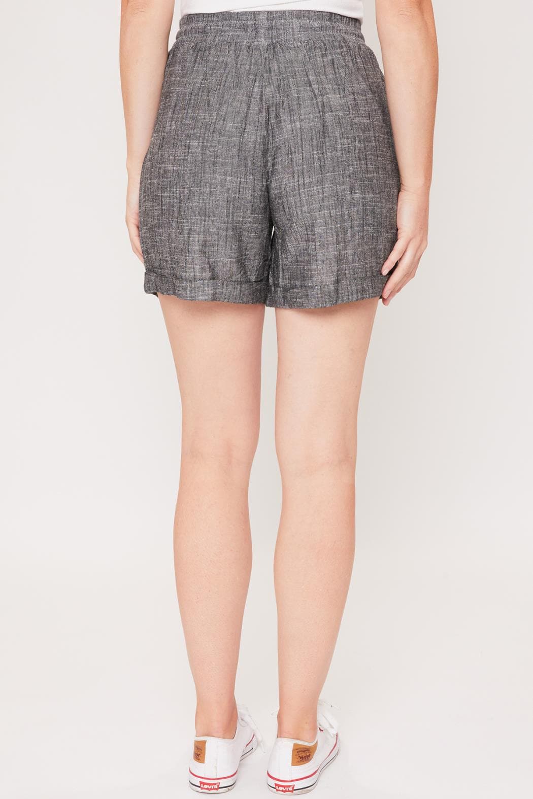 Women's Linen Lounge Shorts with Elastic Waistband