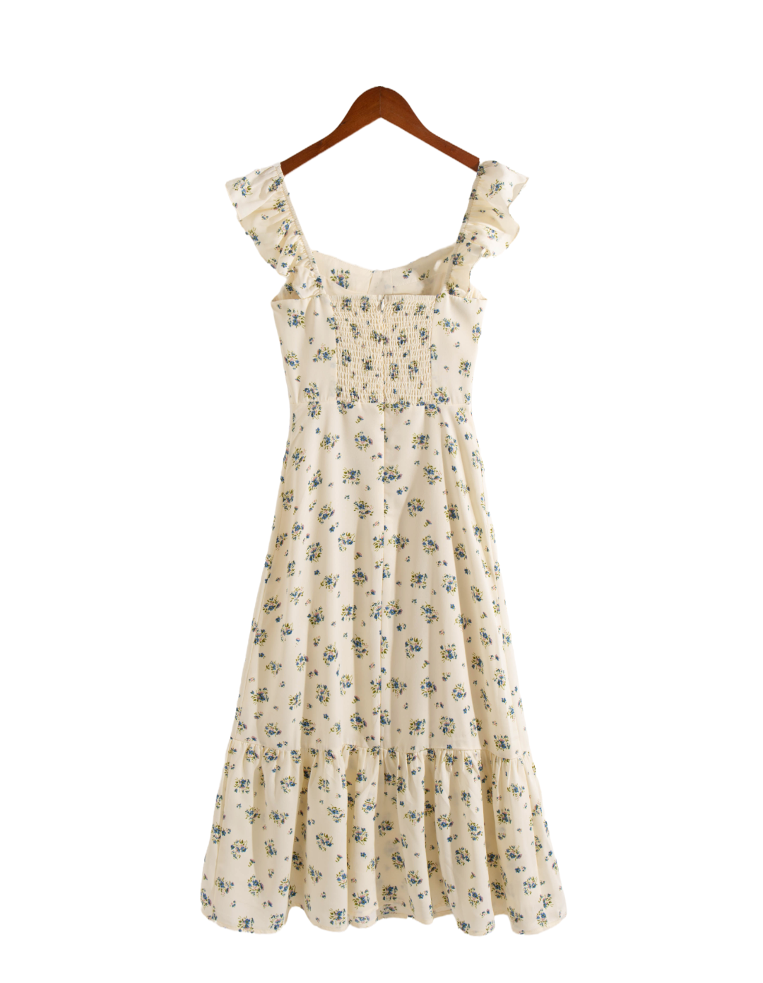 Winter Casual Large Swing Dress Square Collar Flying Sleeves Printed Dress
