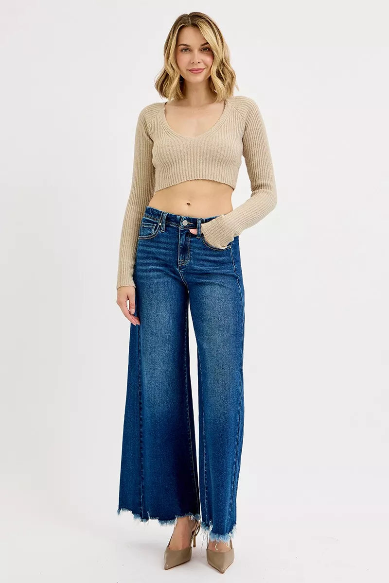 RISEN Jeans - Full Size High Rise Ankle Wide Jeans