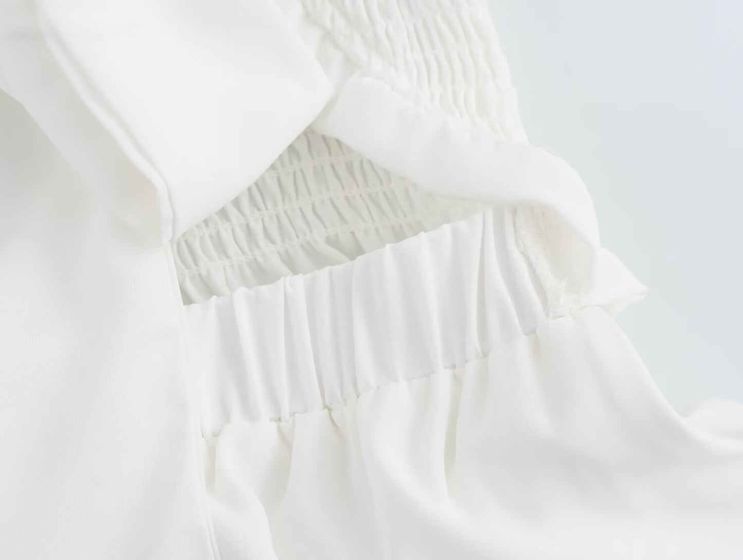 Spring Women Clothing Casual Simple Flying Sleeves Hollow Out Cutout Lace Dress