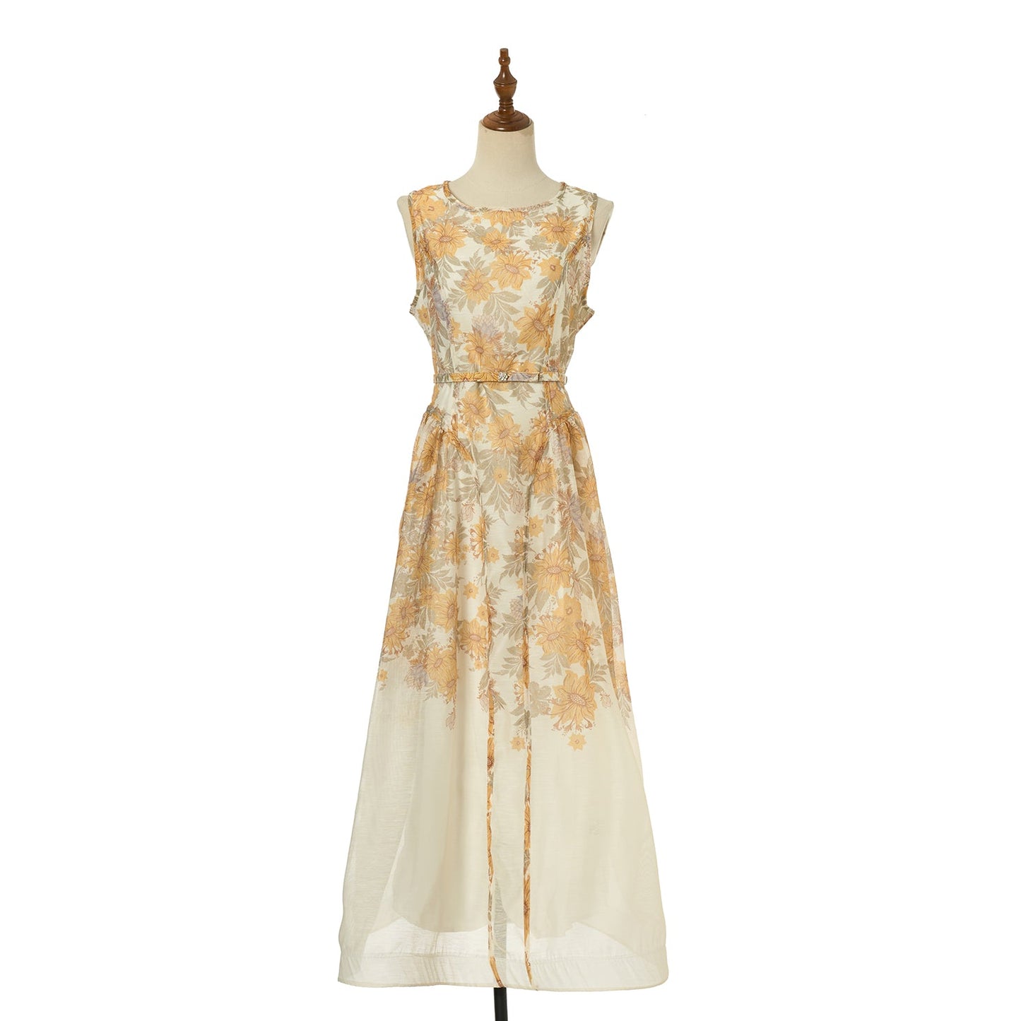 Woman Elegant French Style Sleeveless A Line Long Dress