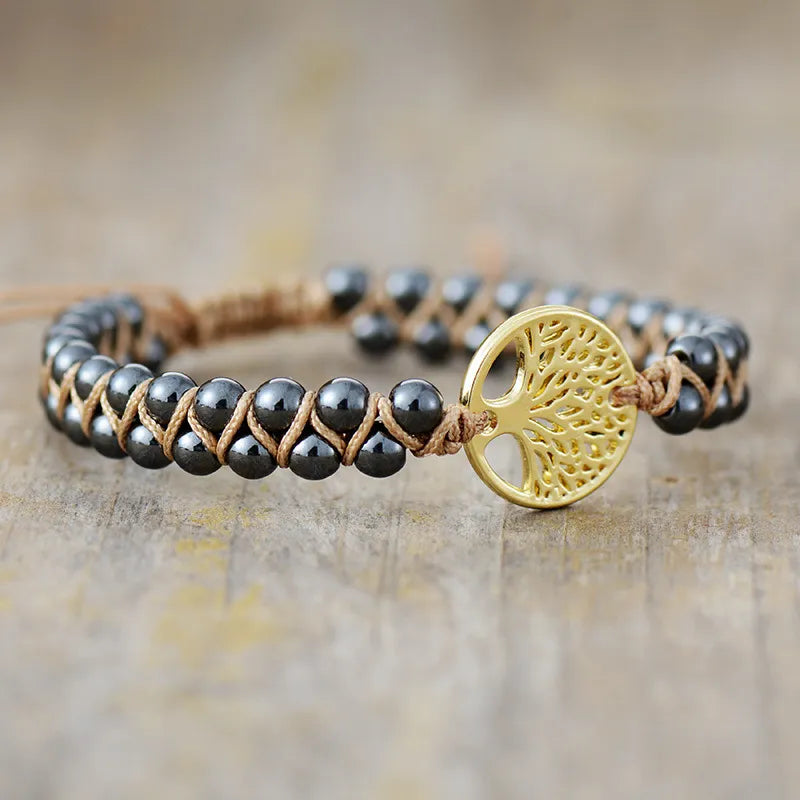 Alloy Braided Natural Stone Bracelet