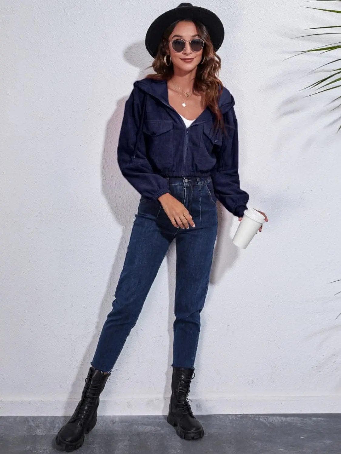 Women's Hooded Jacket Hooded Jacket - Cozy with Pockets - Everyday Casual Style