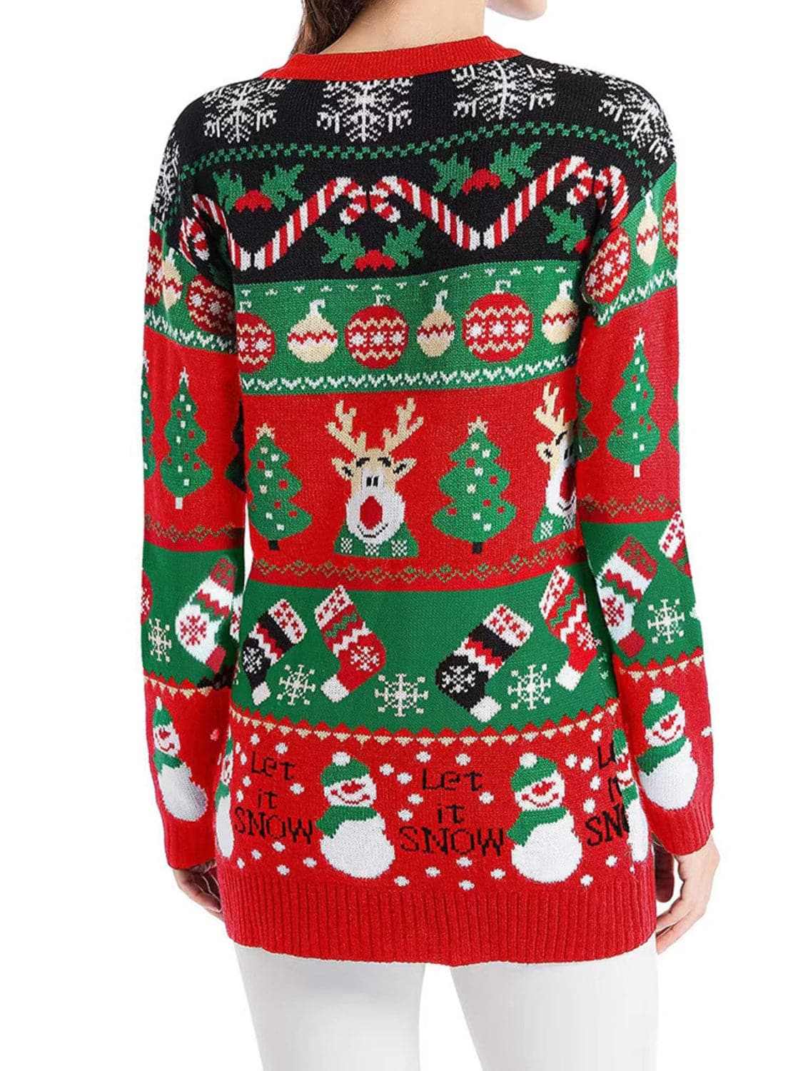 Sweaters Trendsi Reindeer Print Cardigan for Women