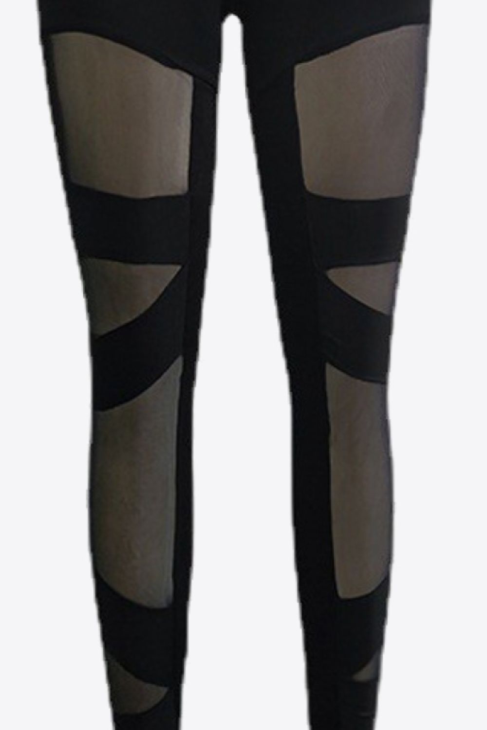 Spliced Mesh Leggings Black
