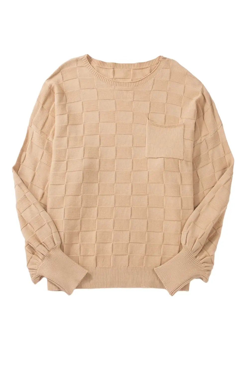 Pants Love Salve Beige Knit Sweater Women's Daily Wear Pullover Modern Style Winter