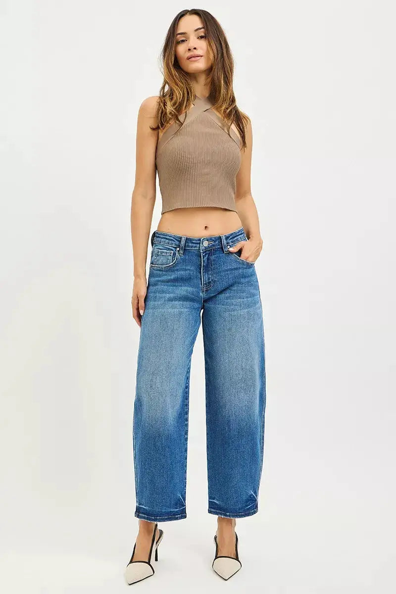 RISEN Jeans - Slouchy Cropped Barrel Jeans
