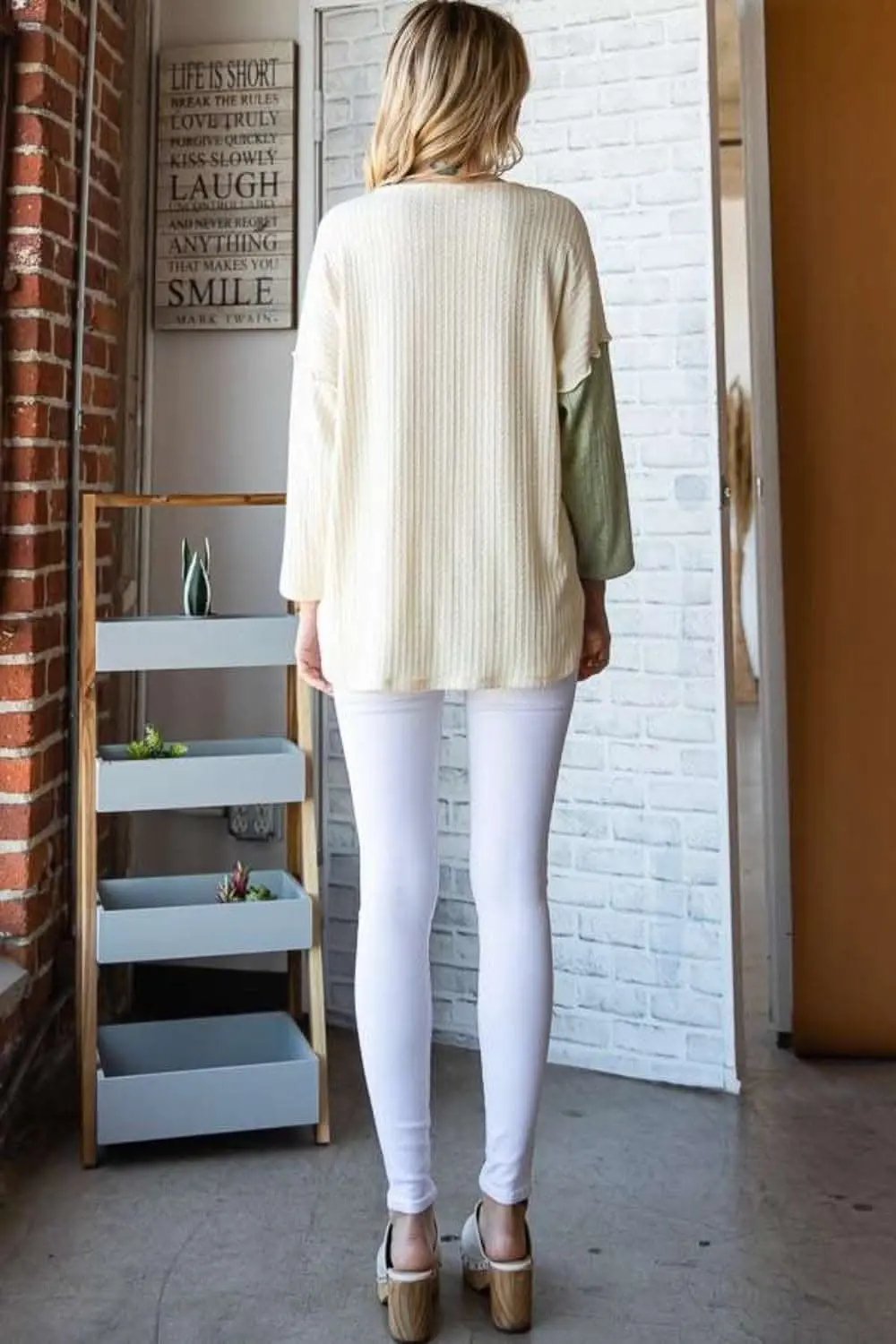 Pants Trendsi Color Block Blouse Women's Casual Top Trendy, Comfortable