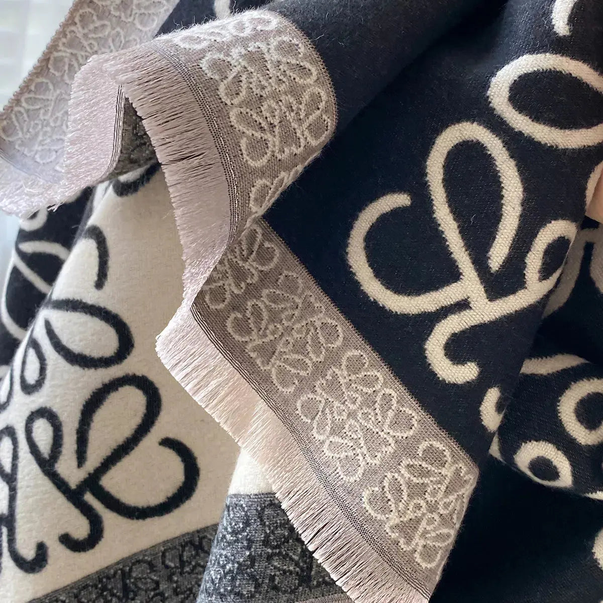 Raw Hem Winter Womens Scarf