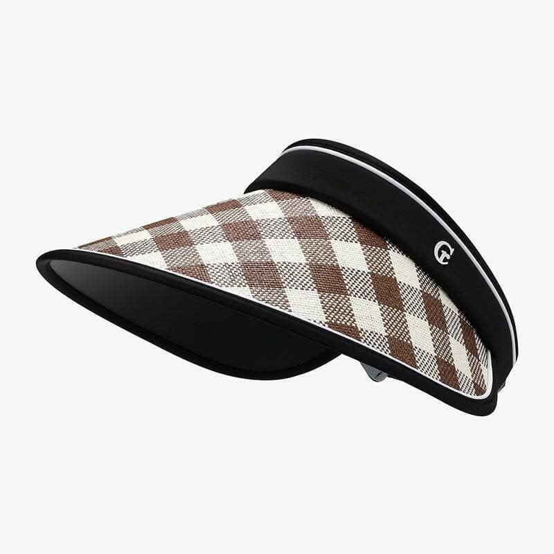 Accessories Trendsi Adjustable Plaid Sun Hat Black One Size Natural Grass