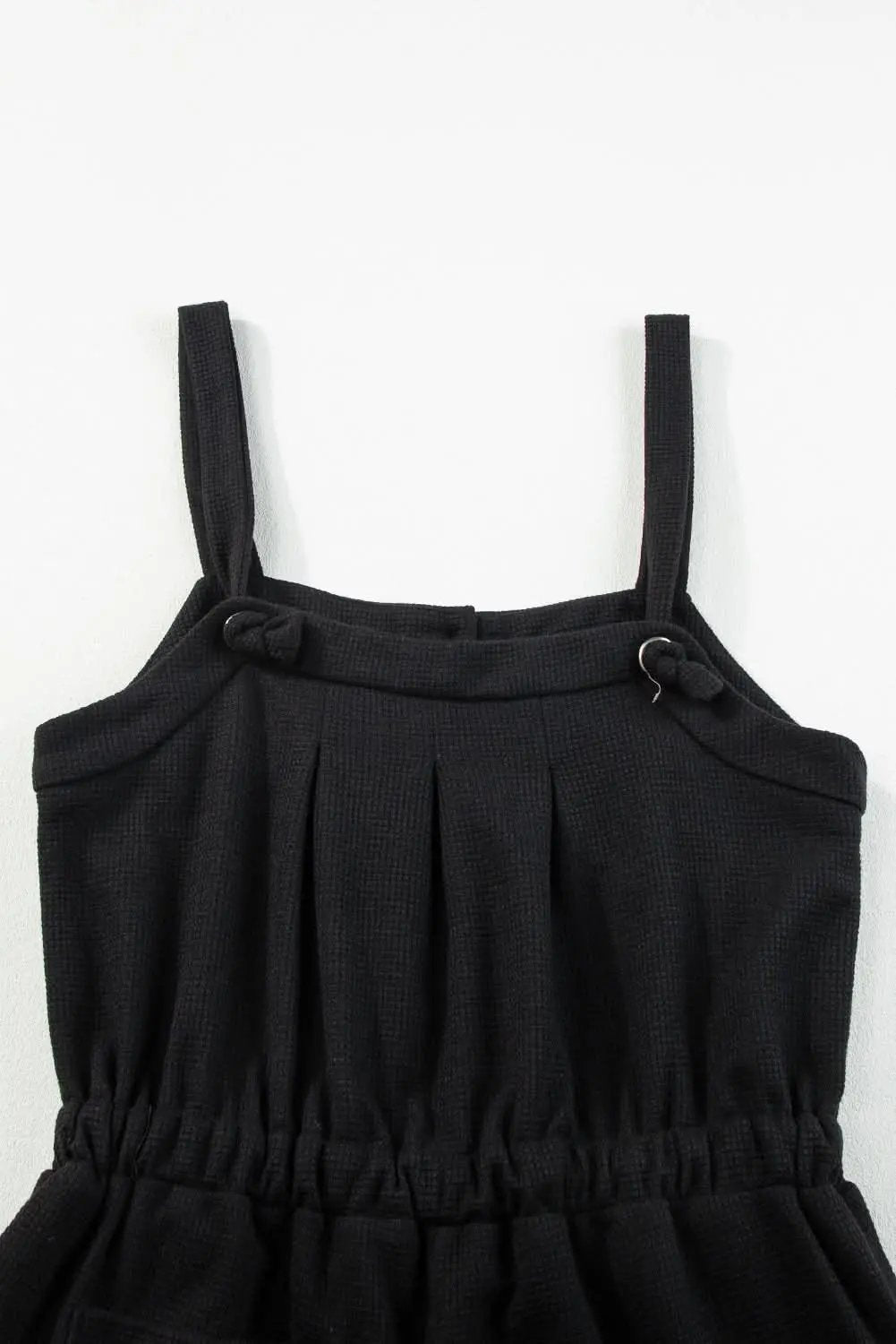 Love Salve Black Wide Leg Jumpsuit — Summer Drawstring Romper