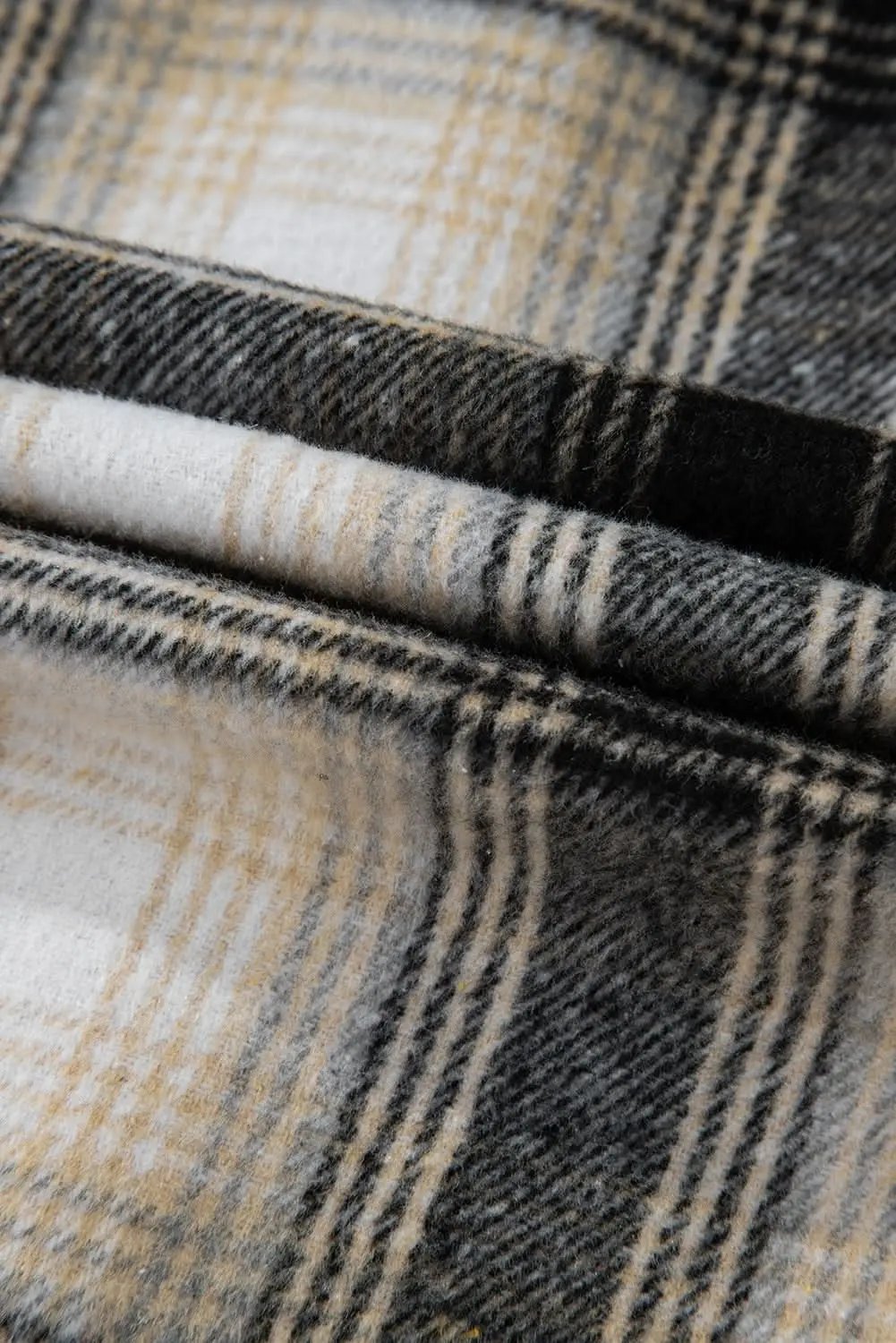 Shirts Love Salve Black Plaid Shacket Women's Fall Fashion Layering Oversized Shirt Jacket