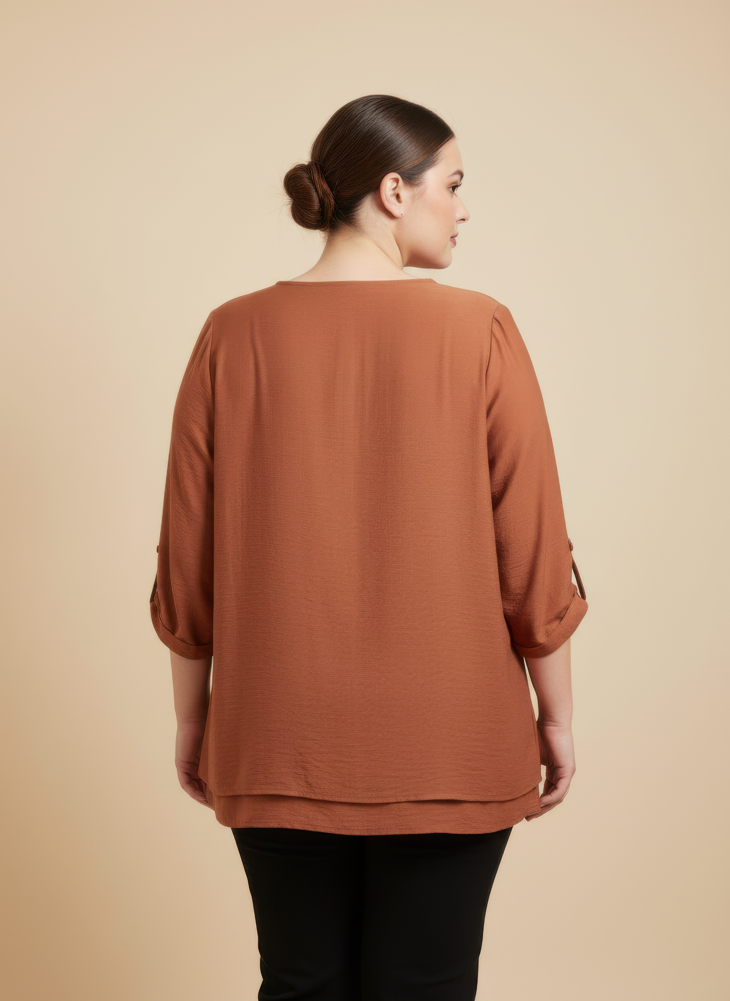 Lace Yoke Bell Sleeve Knit Tunic