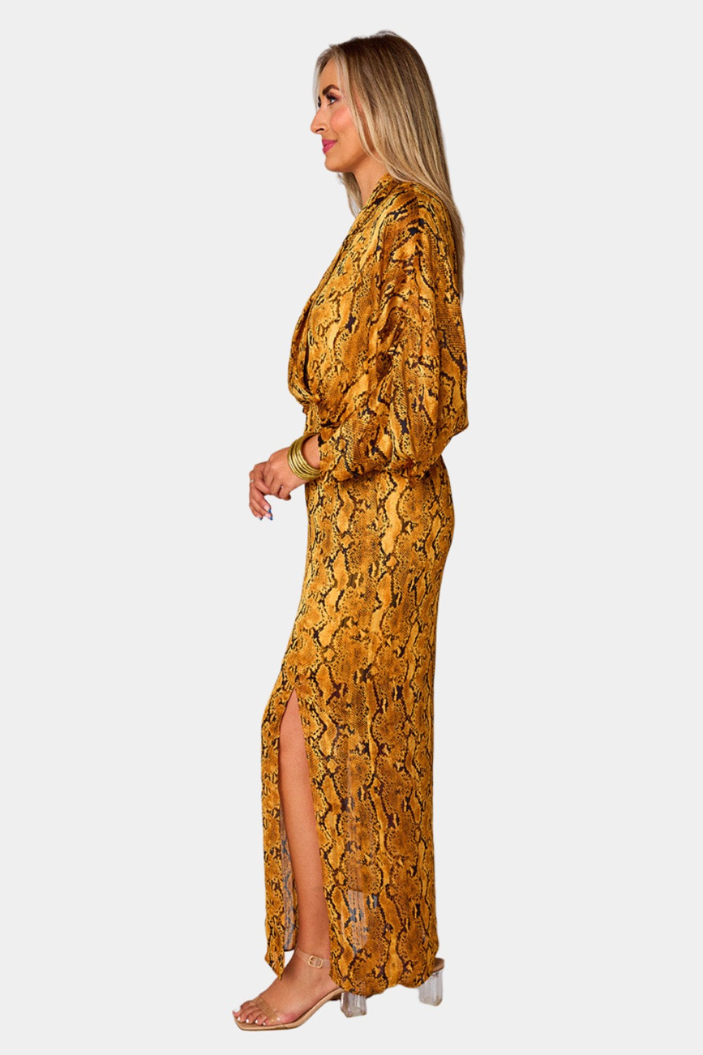 Jude Long Sleeve Maxi Dress - Snake Charmer