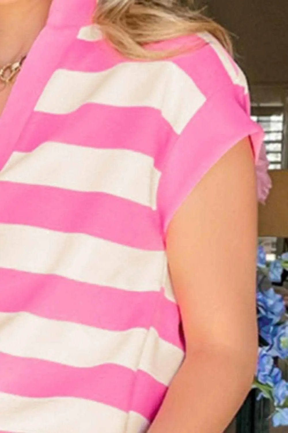 T-Shirts Trendsi just arrived - Chic striped cap sleeve blouse