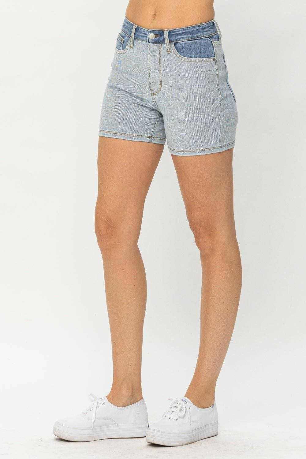 Trendsi Colorful Denim Shorts - Mid-Rise Cotton Blend Women's