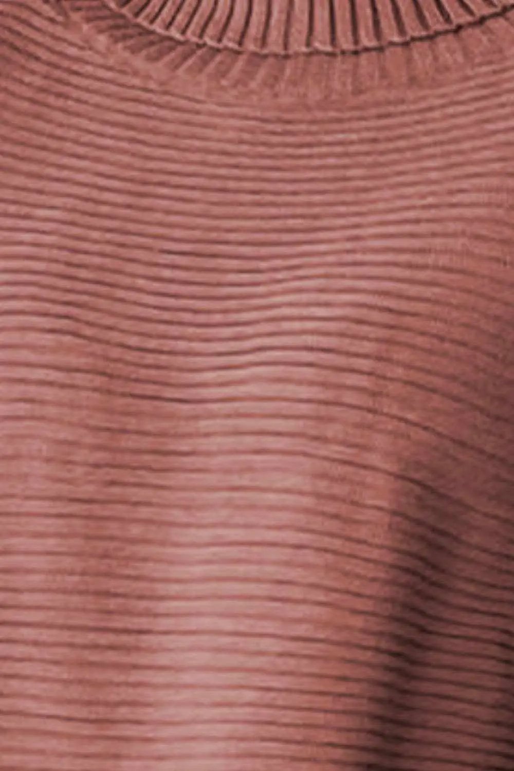 Trendsi Brick Red Ribbed Turtleneck Sweater