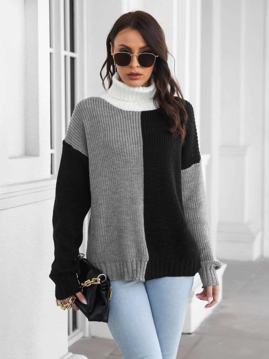 Trendsi Black Cozy Turtleneck Sweater