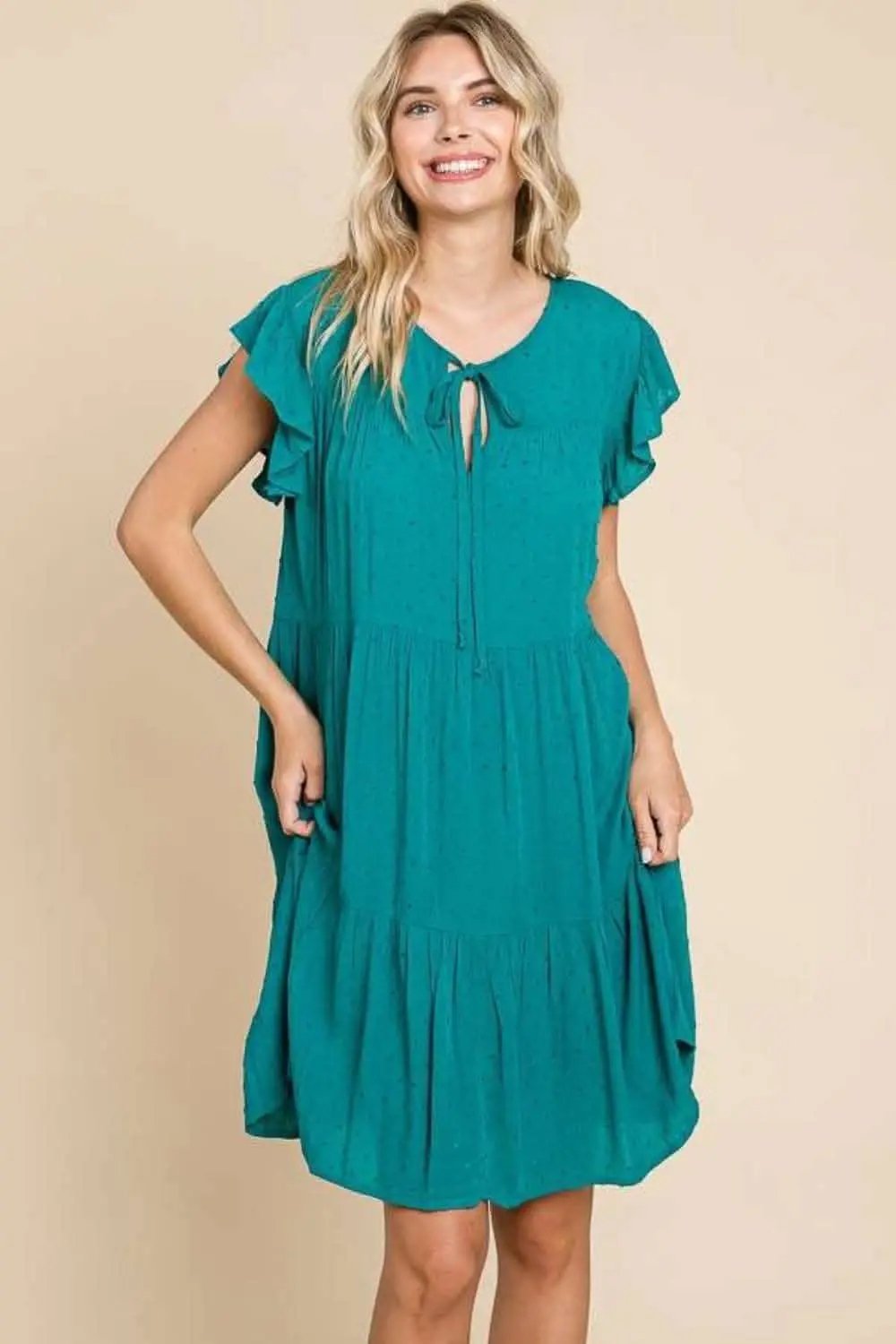 Dresses Trendsi Culture Code Tiered Ruffle Dress with Pockets and