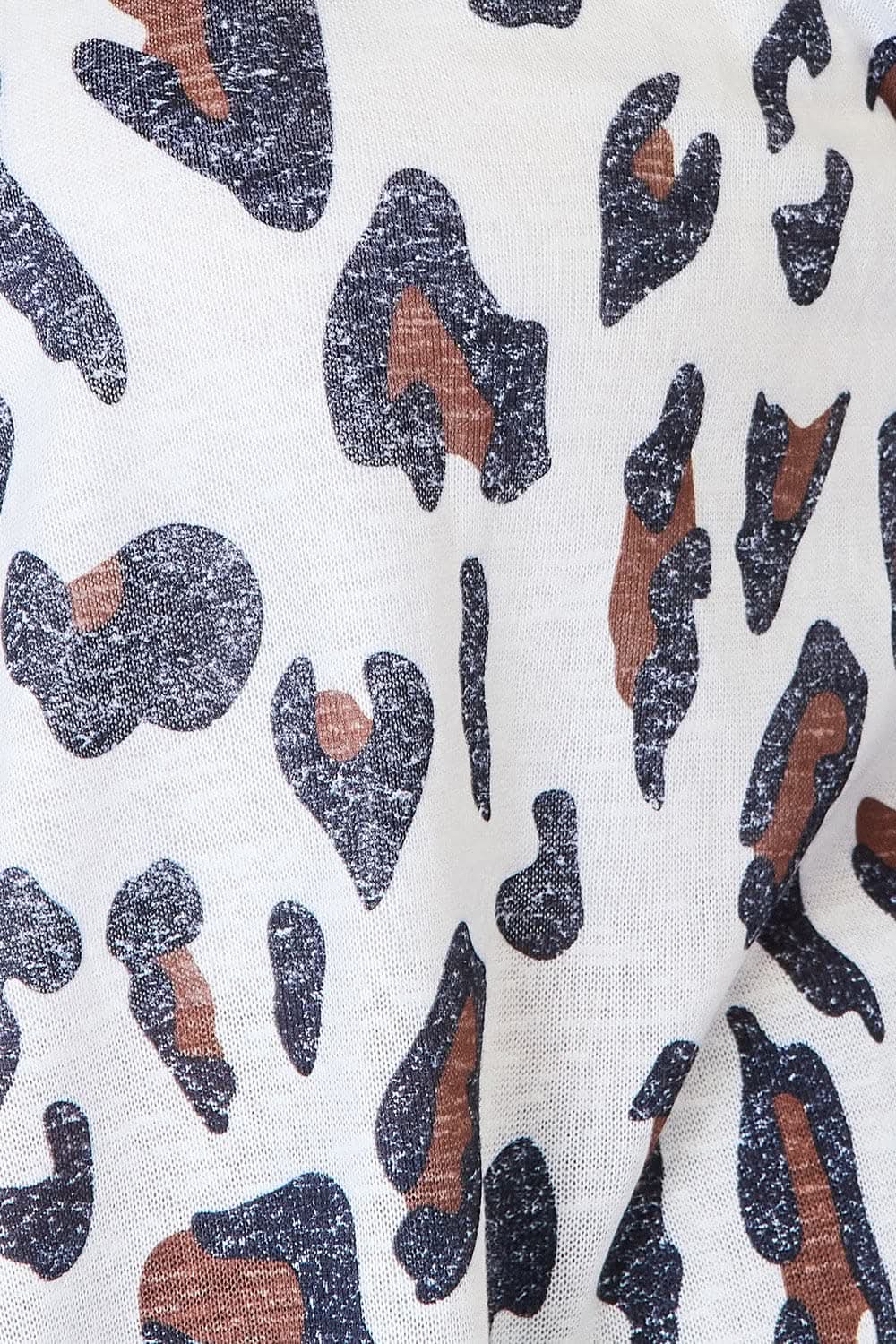Trendsi Leopard Print Cardigan Open Front — Cozy Layering Piece