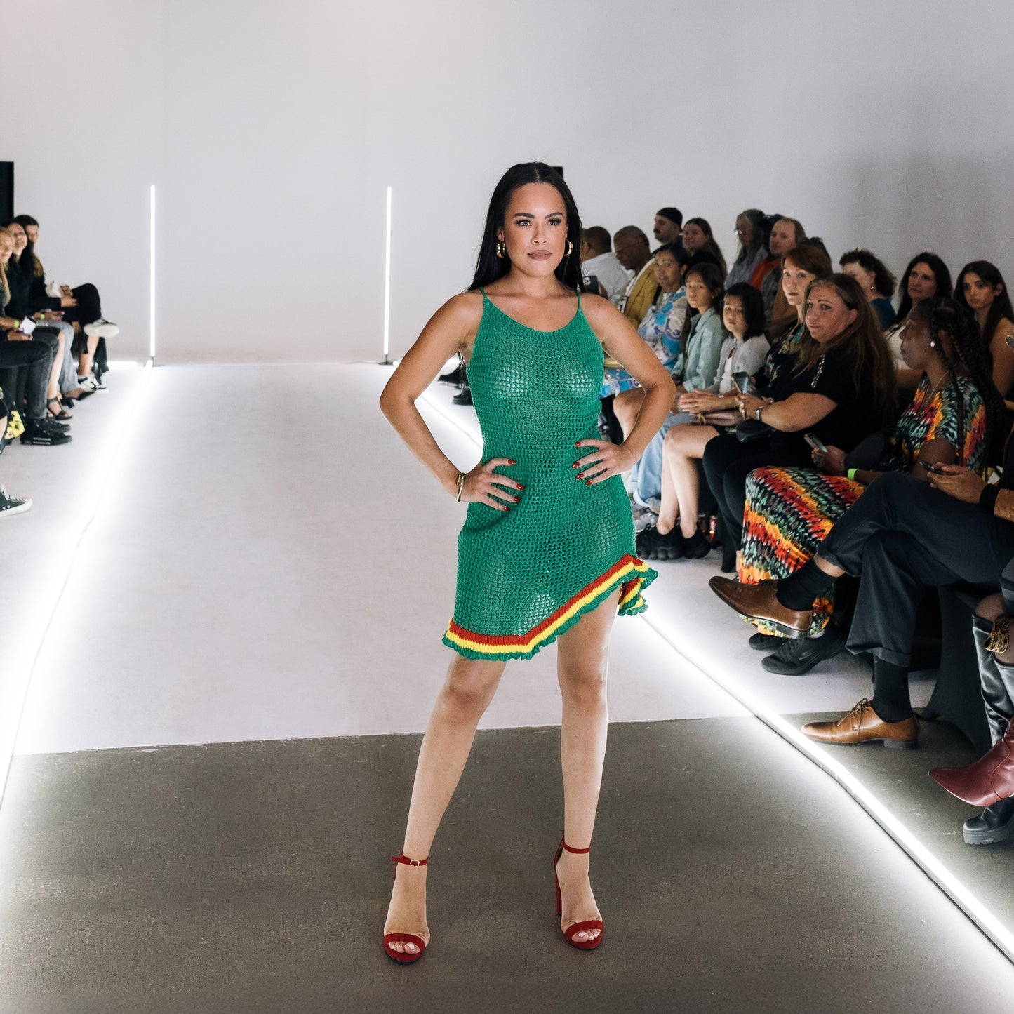 LAFW Green Dress by Moda X