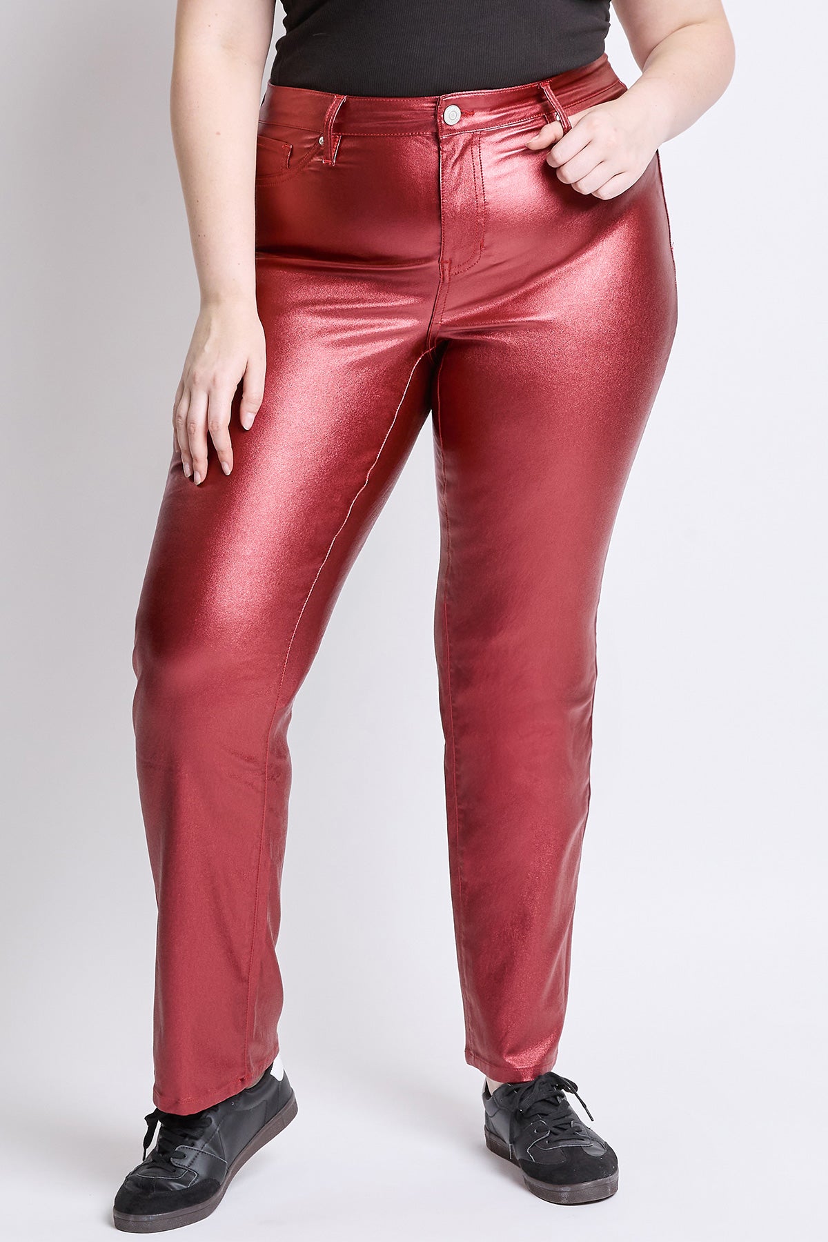 Women's Plus Hyperstretch Straight Leg Metallic Pant