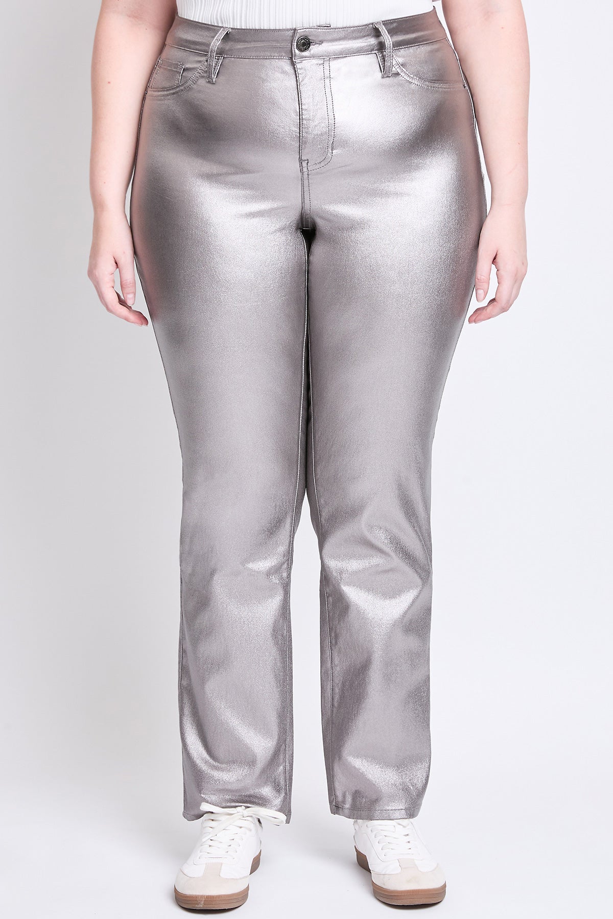 Women's Plus Hyperstretch Straight Leg Metallic Pant