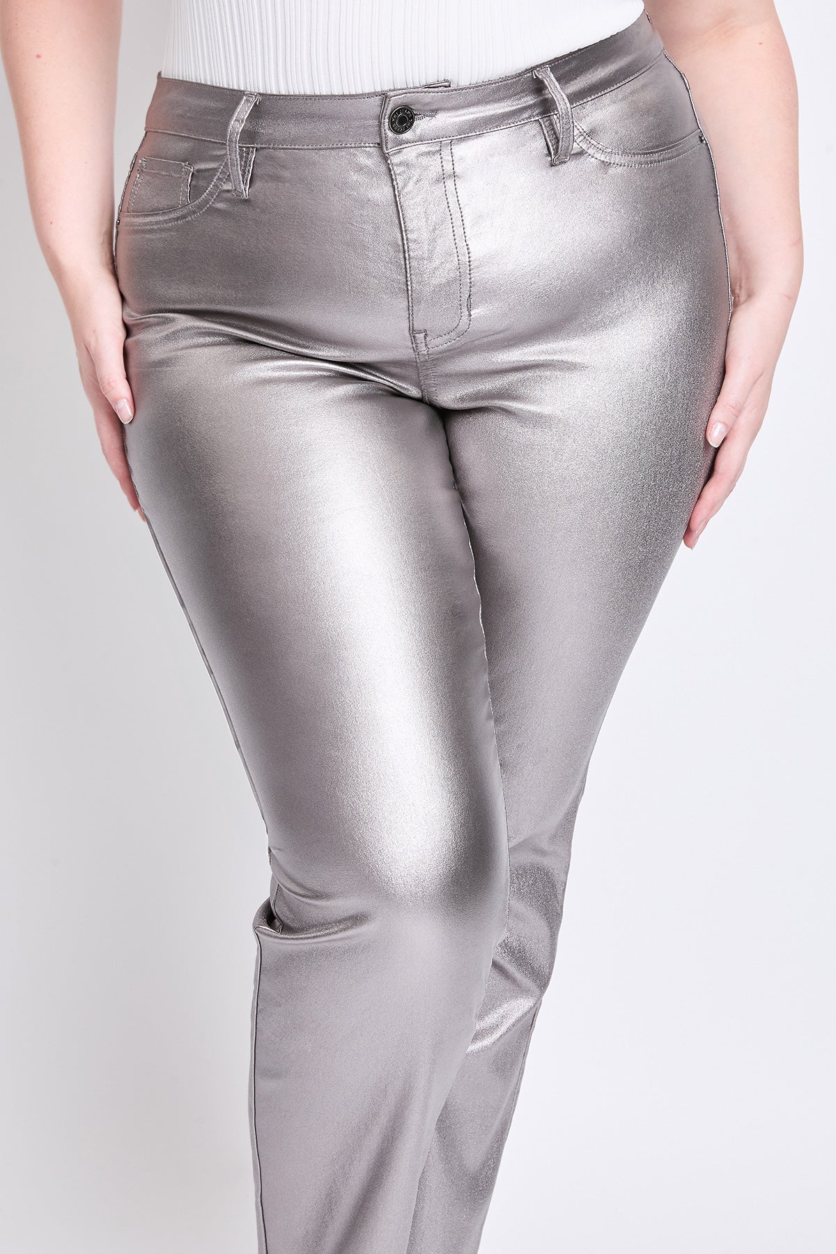 Women's Plus Hyperstretch Straight Leg Metallic Pant