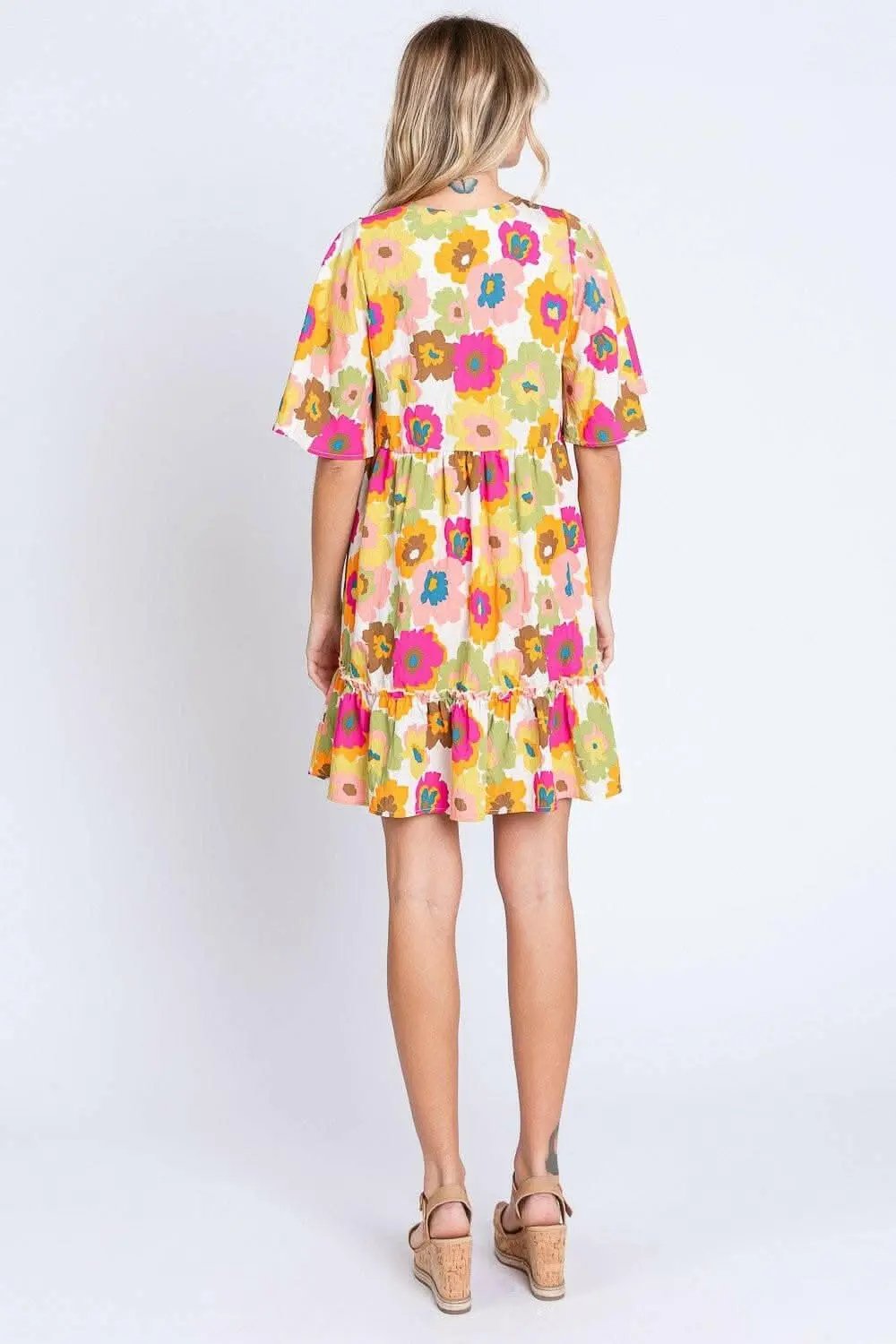 Dresses Trendsi Floral V-Neck Dress Women's Party Dress Ruffle Hem, Enchanting Color