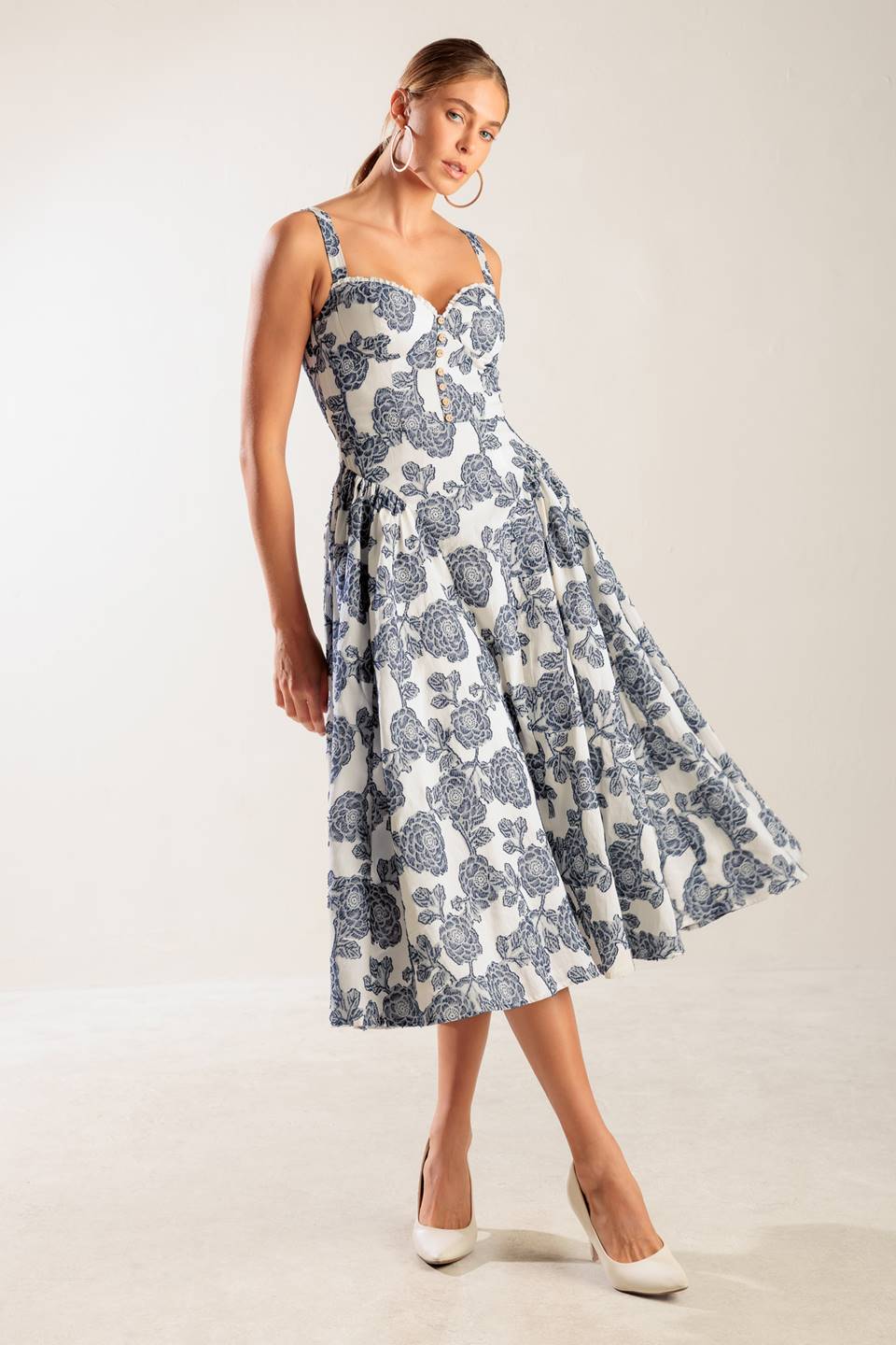 EXPLORING NEW INTERESTS WOVEN MIDI DRESS EXPLORING NEW INTERESTS WOVEN MIDI DRESS