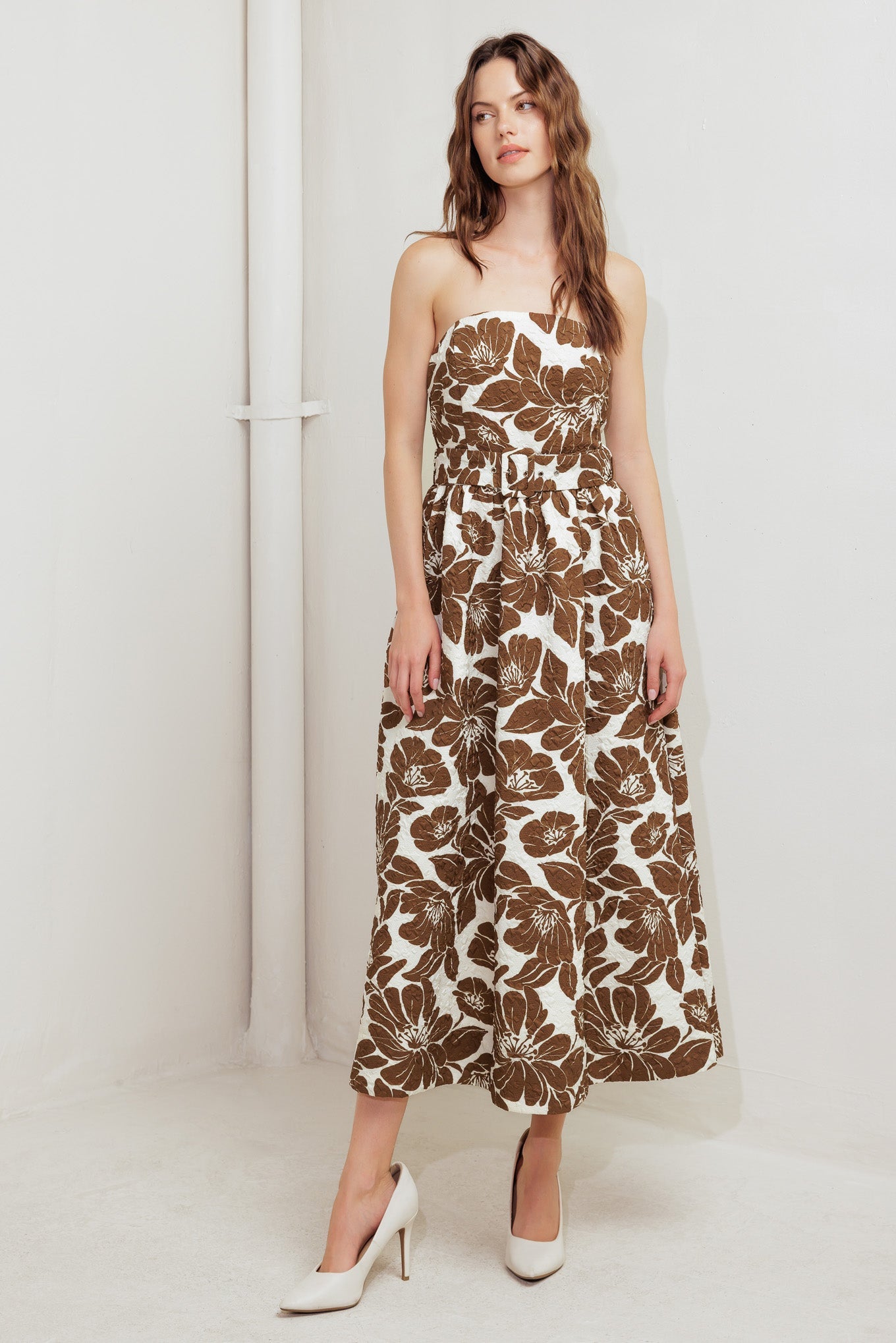 MORNING DEW WOVEN MIDI DRESS