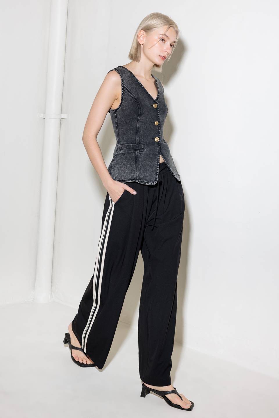 HEAVENLY BLISS BLACK DENIM VEST