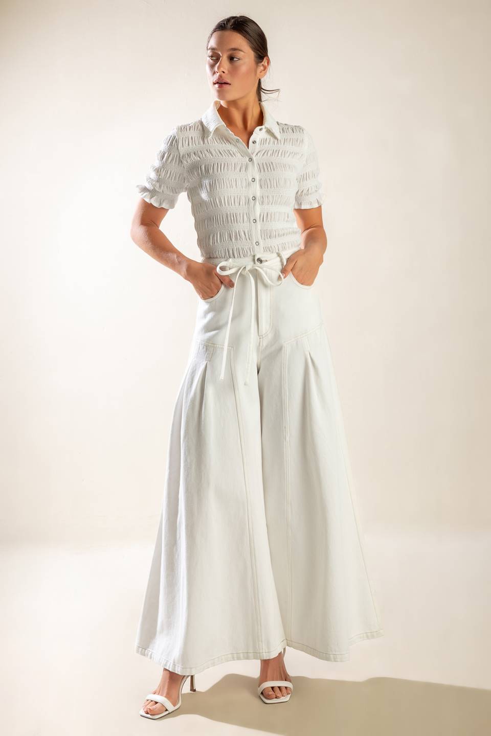 EVERY SUNDAY WHITE WOVEN PANTS