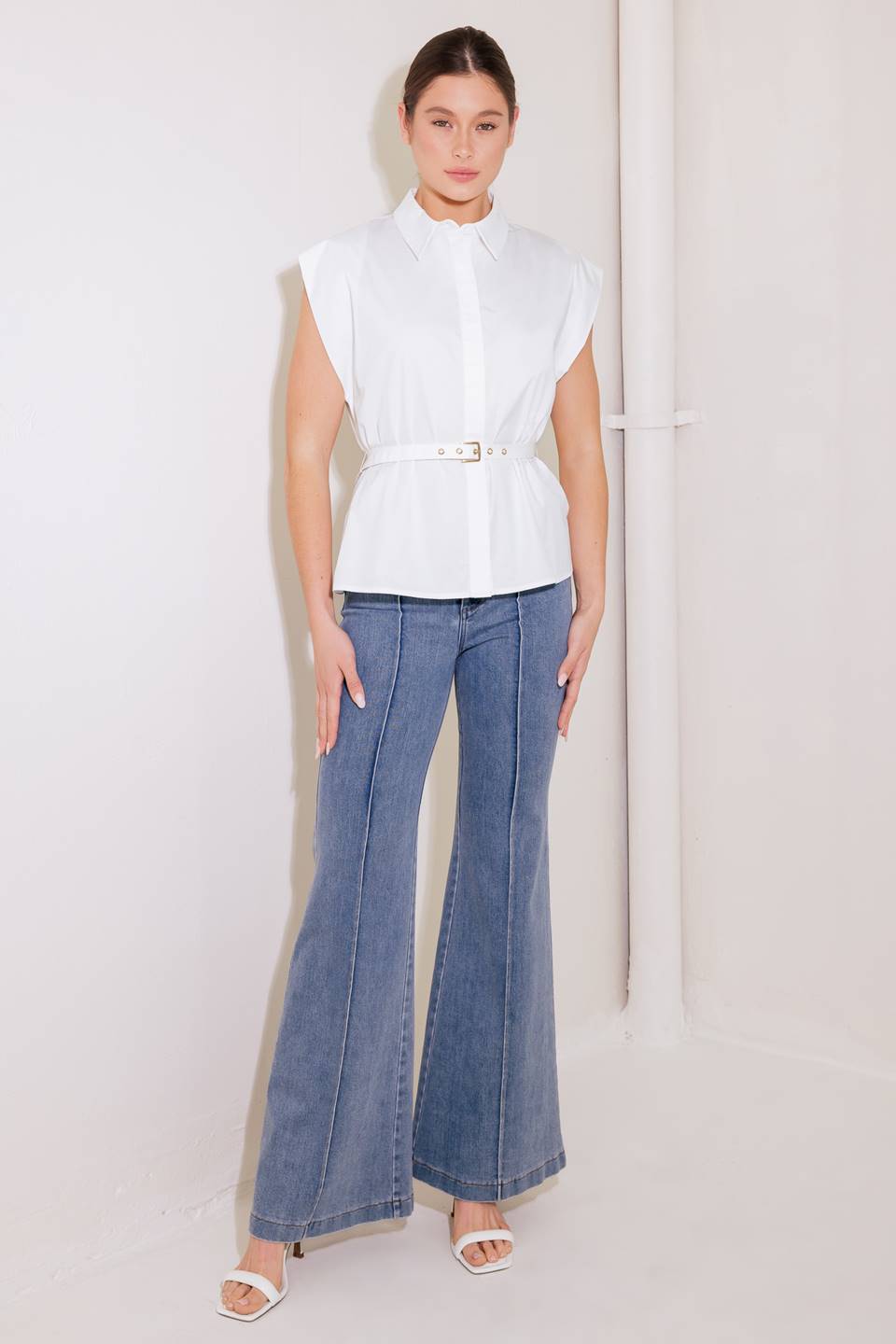 ON CLOUD NINE WHITE WOVEN TOP