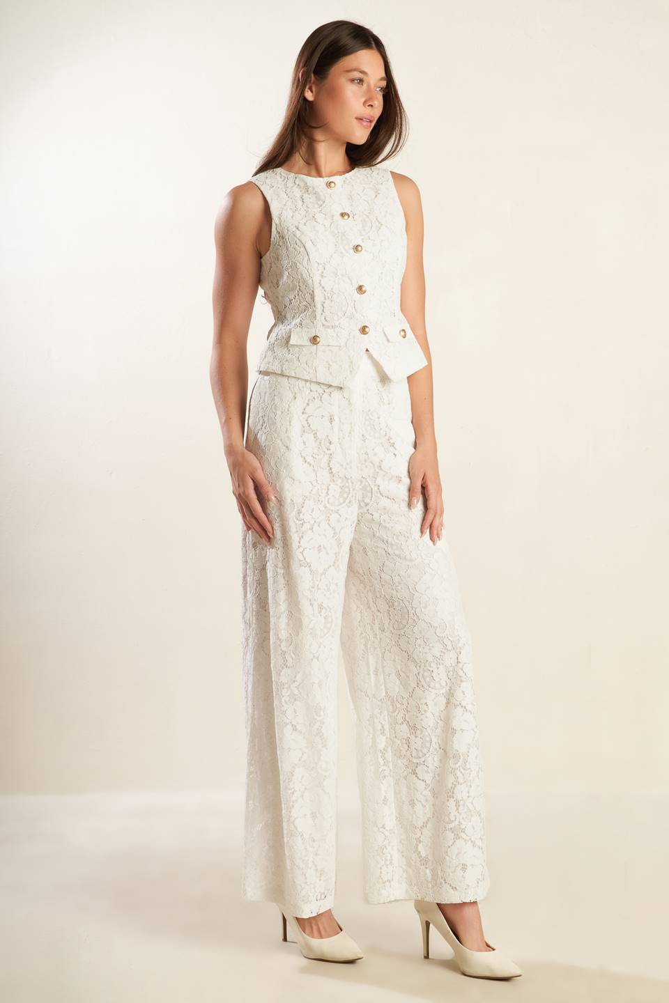 THINK LATER WOVEN LACE VEST