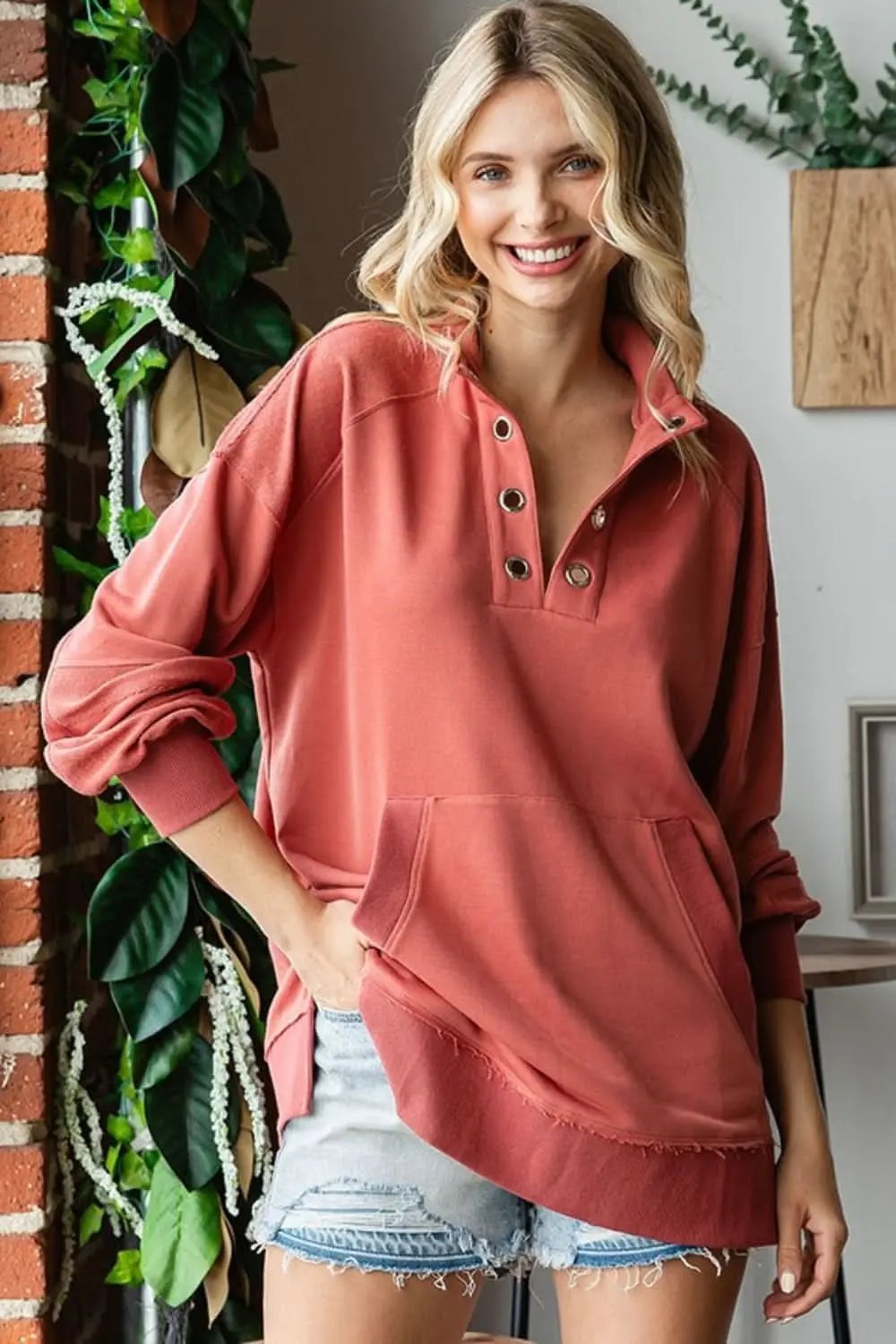 Women's Grommet Pocket Sweatshirt by Trendsi | Casual Pullover