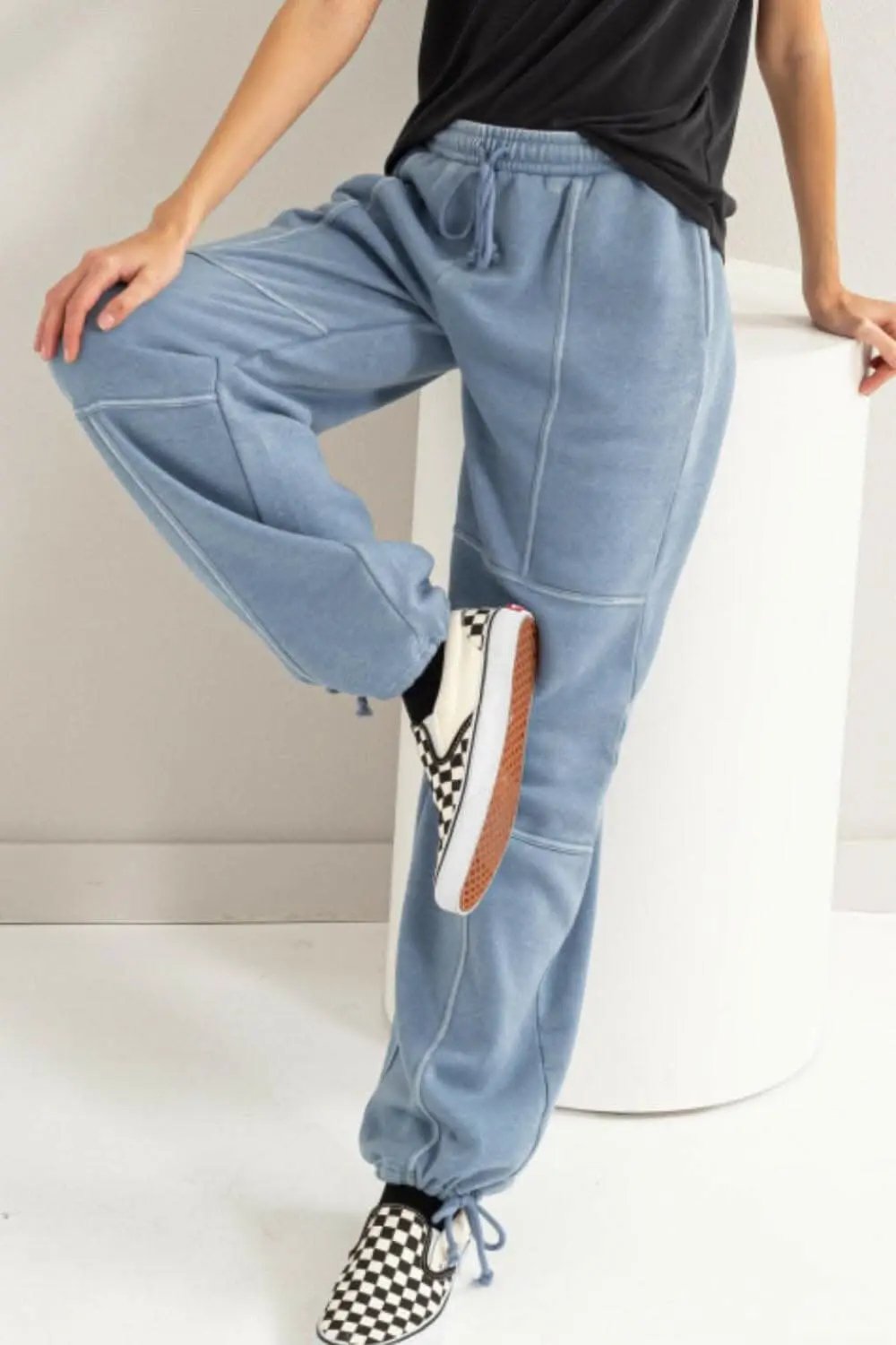 Trendsi HYFVE Stitched Design Drawstring Sweatpants