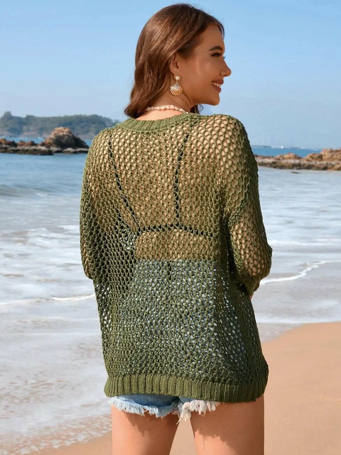 Dresses Trendsi swimwear - Heart-patterned sheer tunic