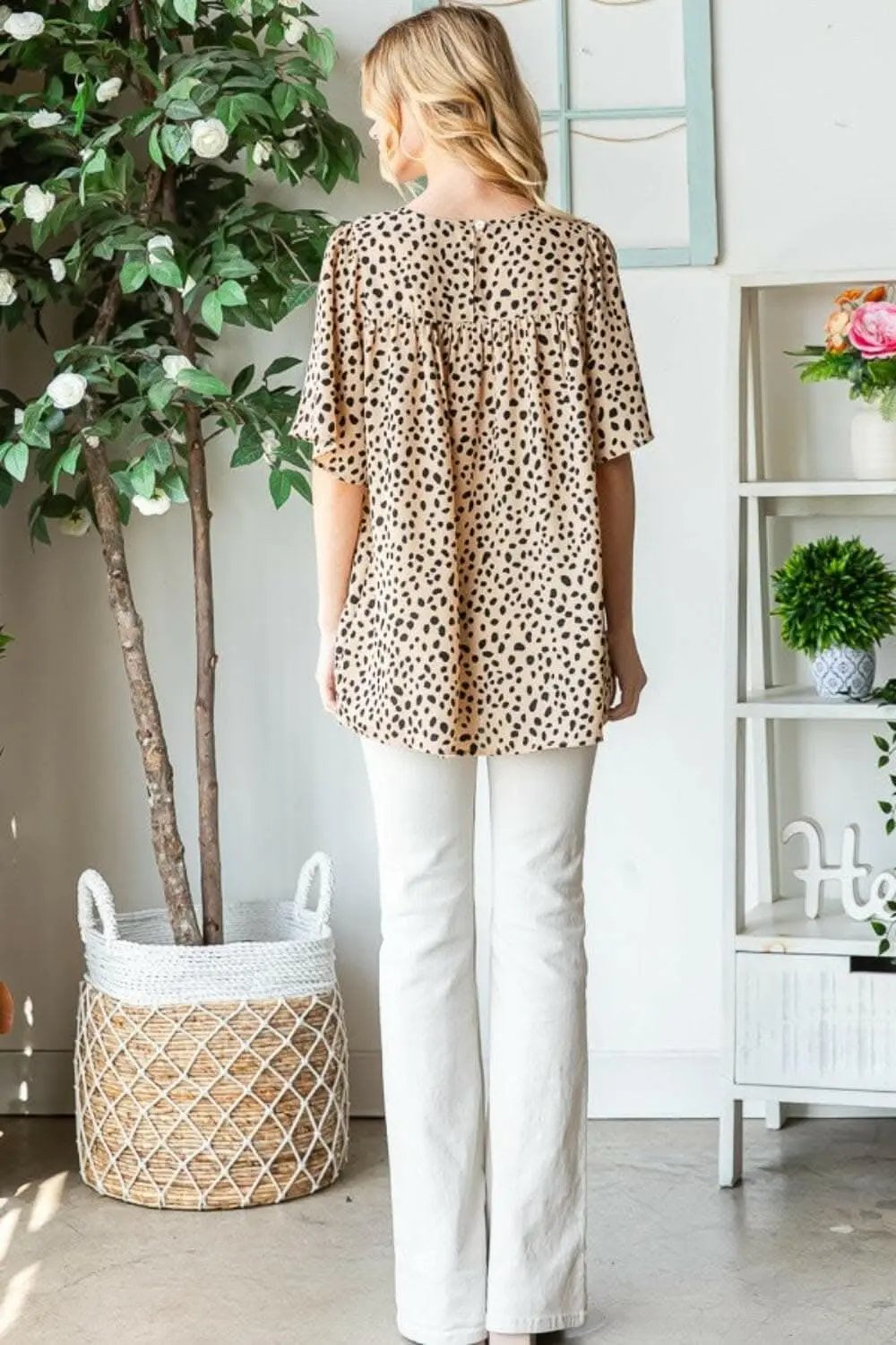 T-Shirts Trendsi just arrived - Heimish Full Size Animal Print Flutter Sleeve B