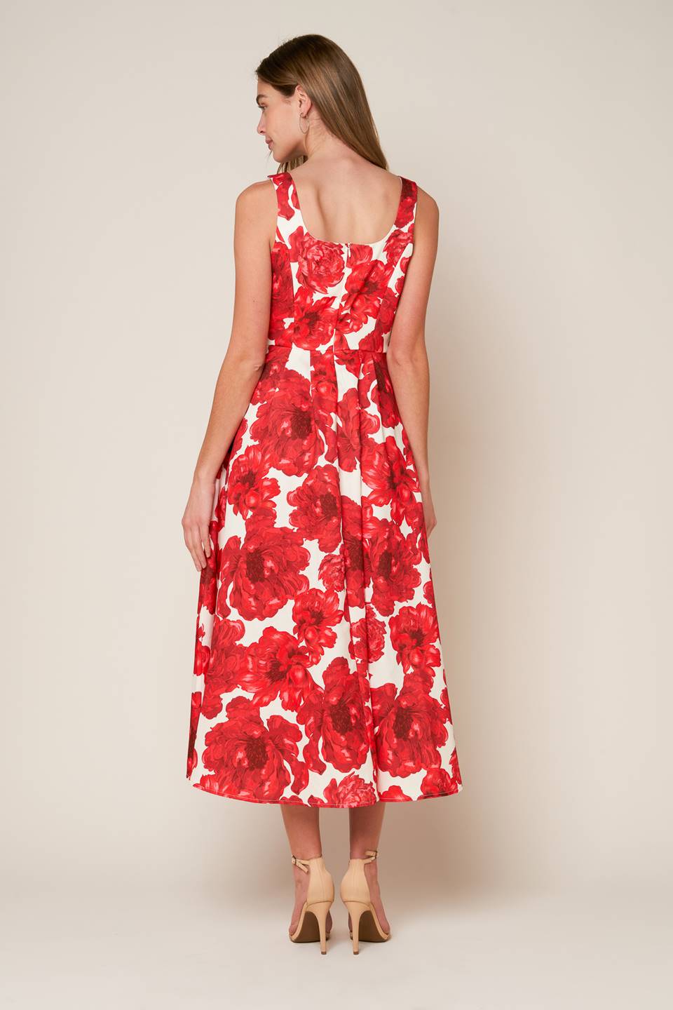 WAVES OF LIFE WOVEN MIDI DRESS