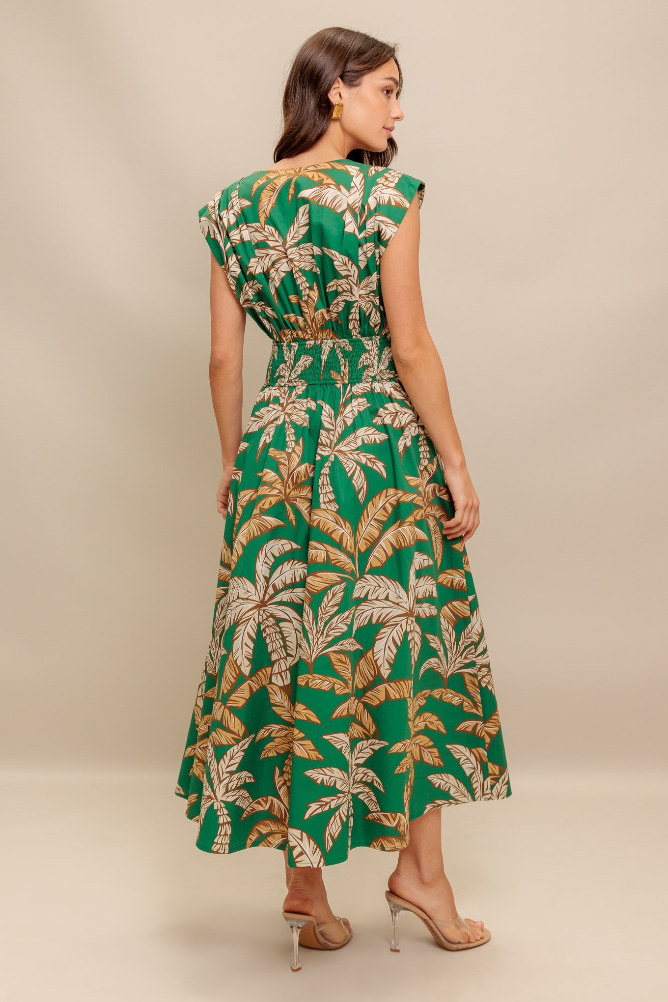 LUSH STILLNESS WOVEN MIDI DRESS