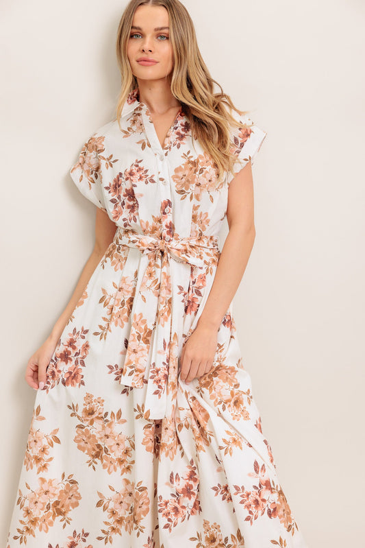 MAPLE GARDEN WOVEN MIDI DRESS