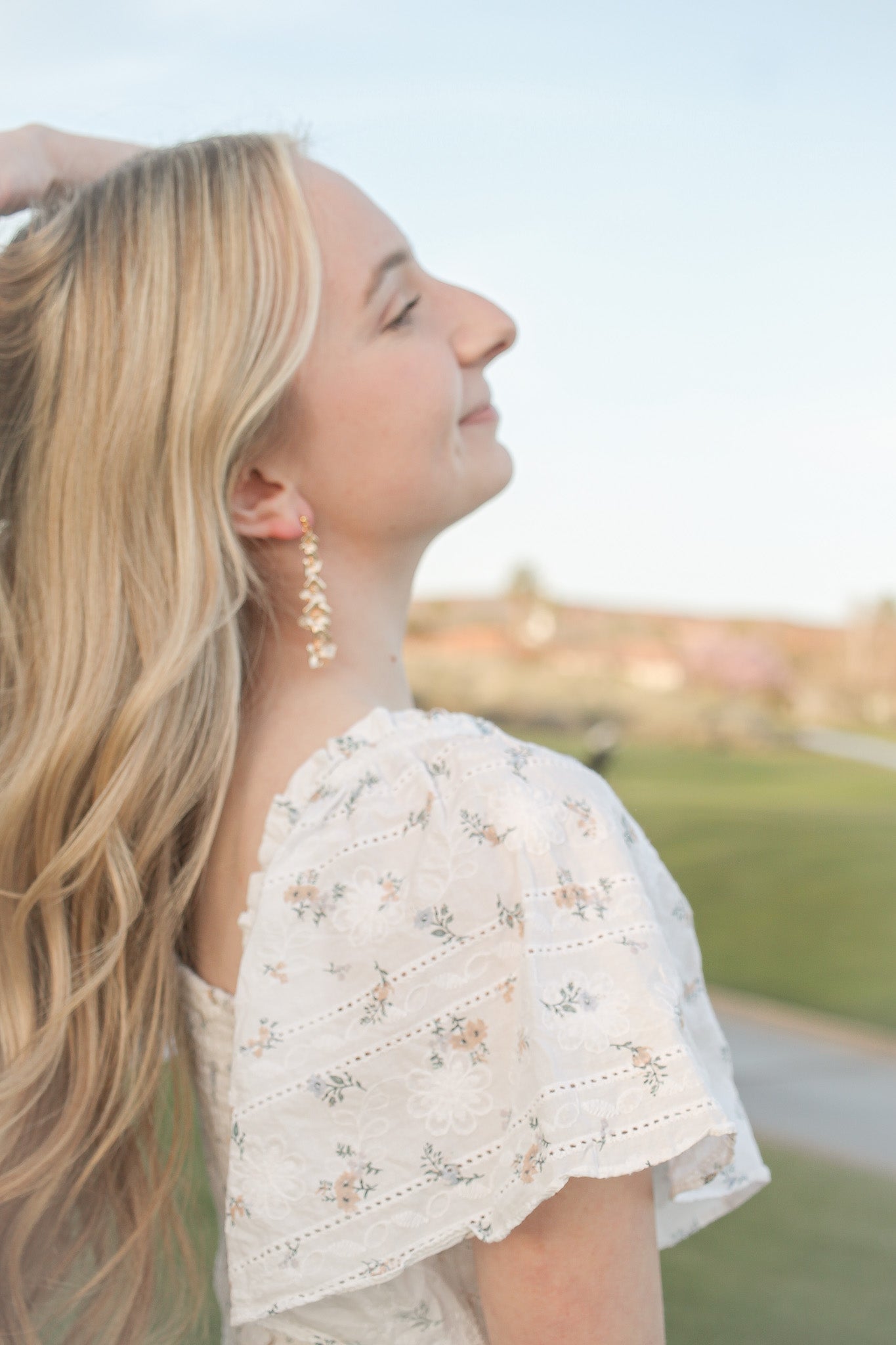 Annabeth Flower Dangle in Gold