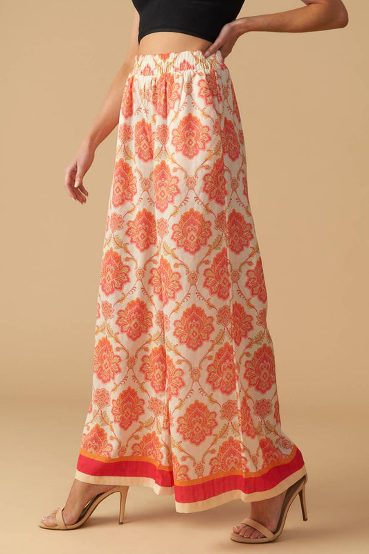 INTO THE NIGHT WOVEN WIDE LEG PANTS