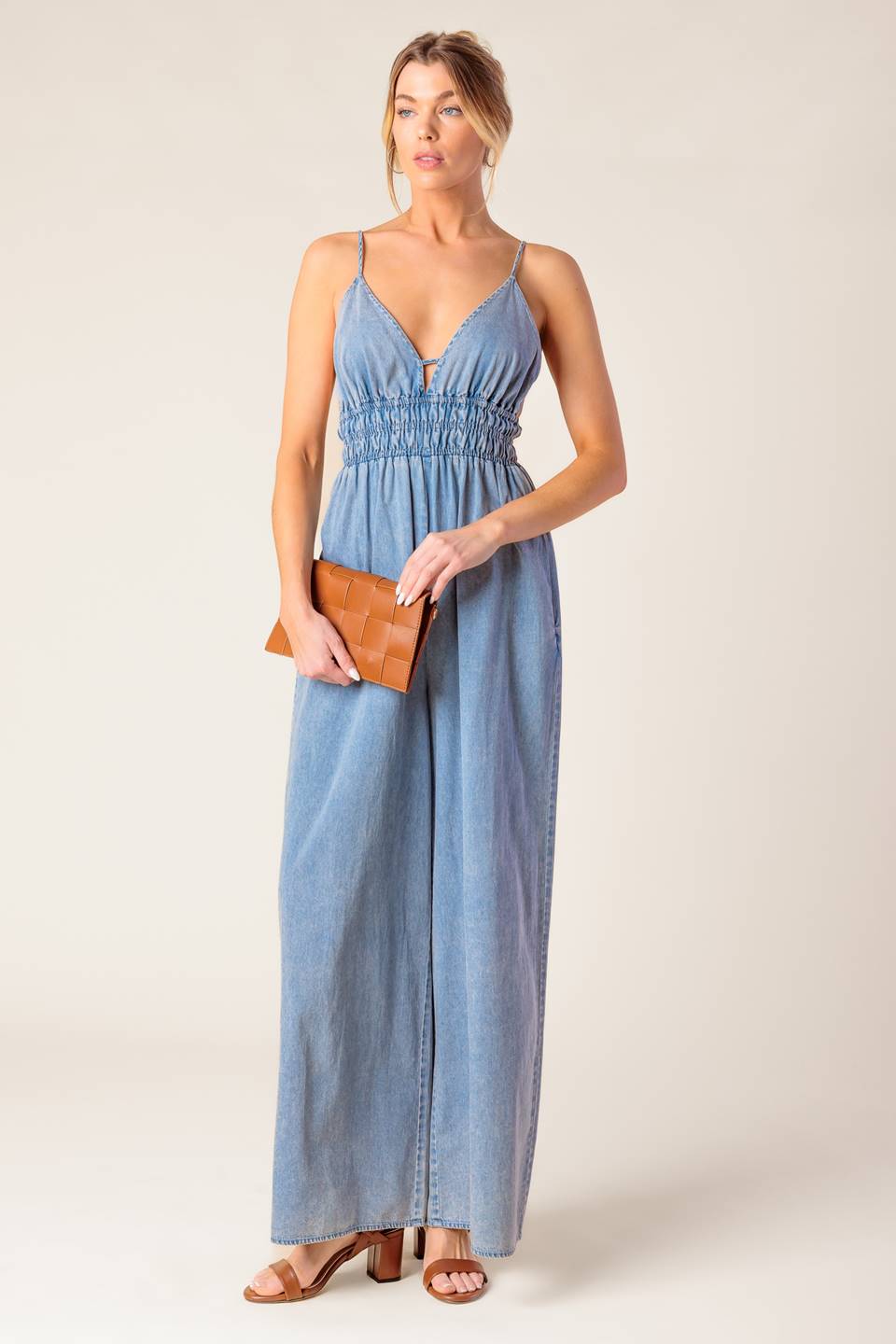 CAN'T CONVINCE ME ACID BLUE DENIM JUNPSUIT