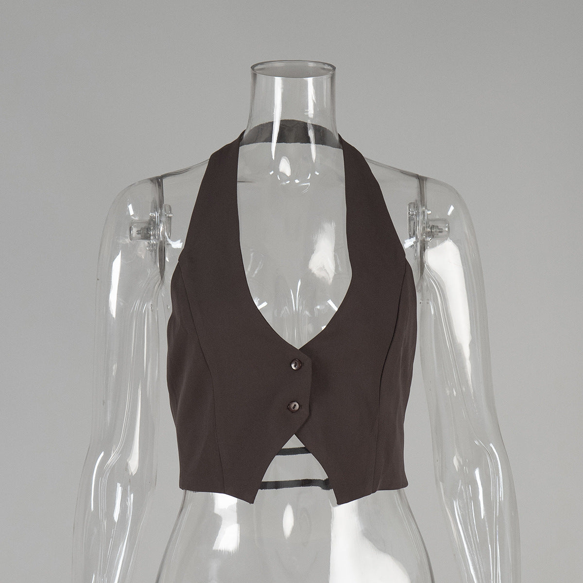 Short Halterneck Vest Spring Summer Sexy Sexy Backless Underwaist Women