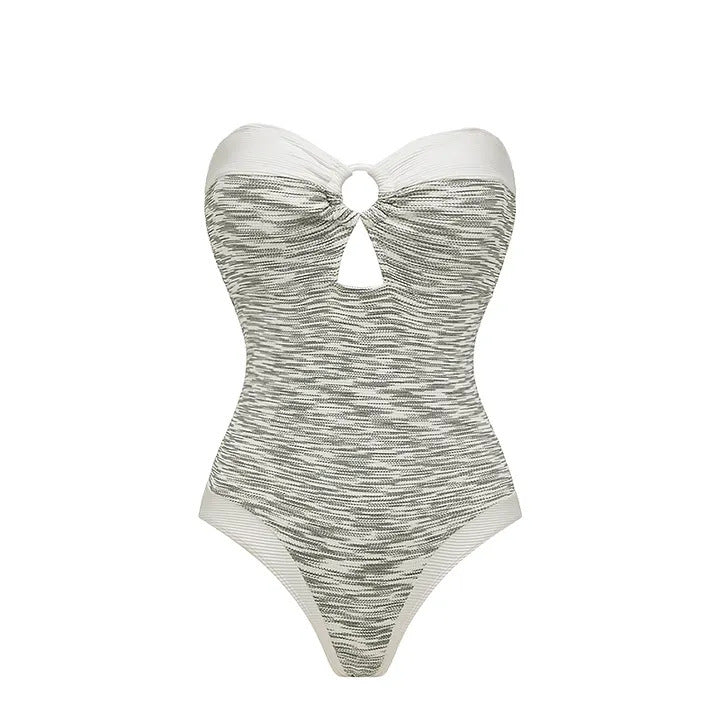 Bikini Pink Sweet Chanel High Waist Split Swimsuit Women
