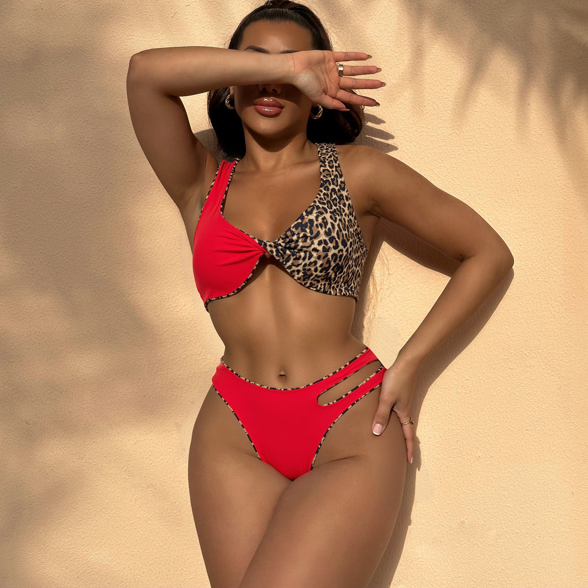 Bikini Stitching Swimsuit Backless Swimsuit Women Sexy Swimsuit Color Matching